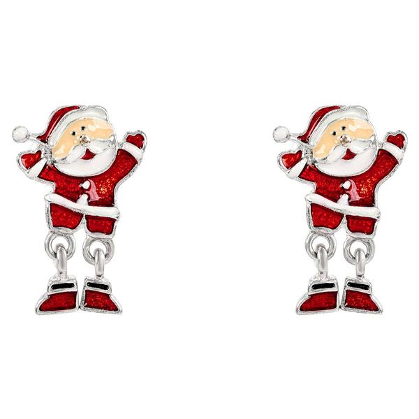 CZ Santa Dangle Earrings - image 