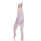 Womens White Mark 3pc. Grey Cheetah Pajama Set - image 2