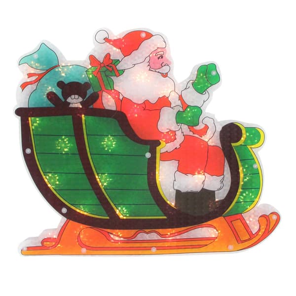 Northlight Seasonal 17in. Santa in Sleigh Window Silhouette - image 