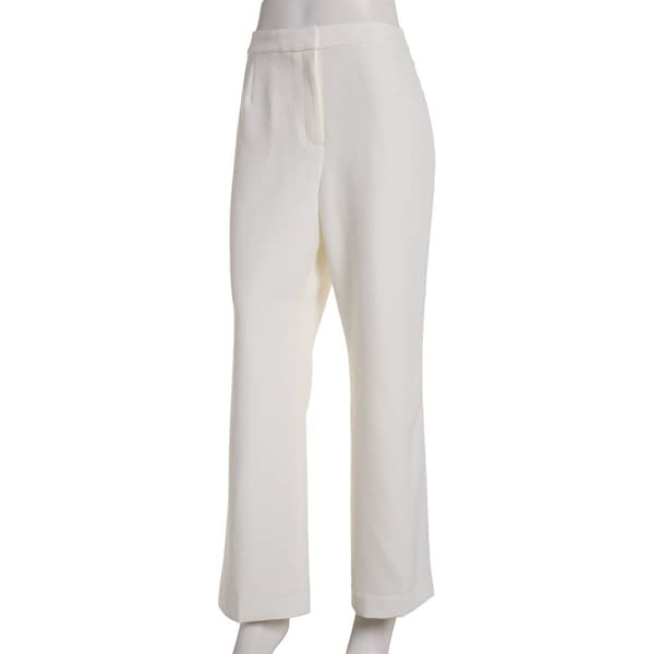 Petite Kasper Solid Stretch Crepe Dress Pants - image 