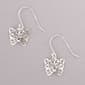 Sterling Silver Filigree Butterfly Drop Earrings - image 1