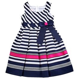 Girls &#40;4-6x&#41; Bonnie Jean A-Line Nautical Stripe Border Dress