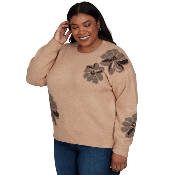 Plus Size Skye’s the Limit Signature Sweaters Floral Sweater