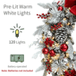 Puleo International 32in. LED Adorned Flocked Artificial Wreath - image 4