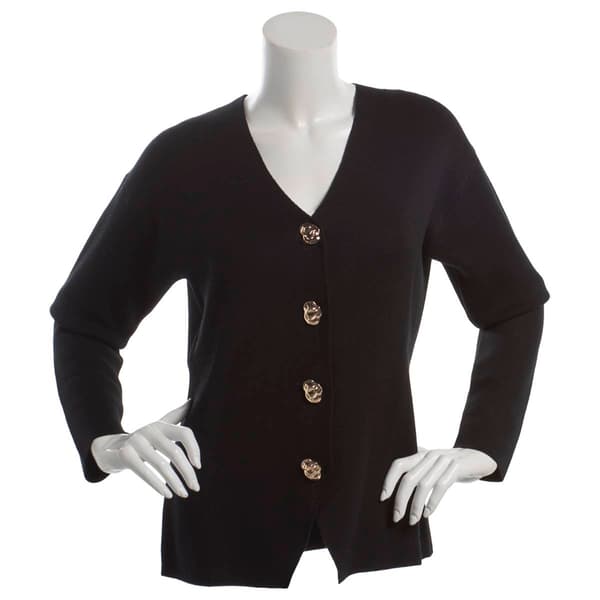 Womens Adrianna Papell Long Sleeve Button Front Cardigan