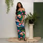 Womens 24/7 Comfort Apparel Off Shoulder Multicolor Maxi Dress - image 4