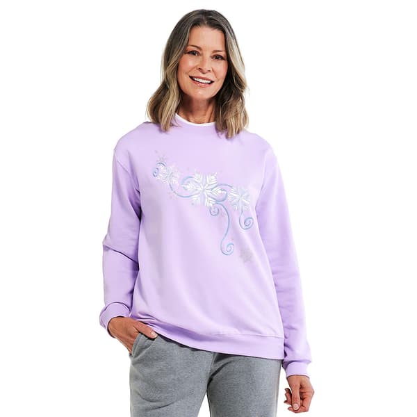 Womens Top Stitch by Morning Sun Jeweled Snowflake Sweatshirt - image 
