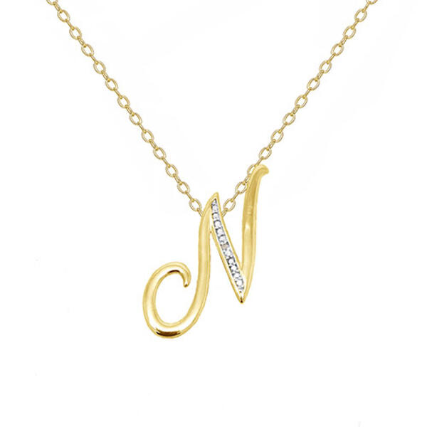 Accents by Gianni Argento Initial N Pendant Necklace - image 