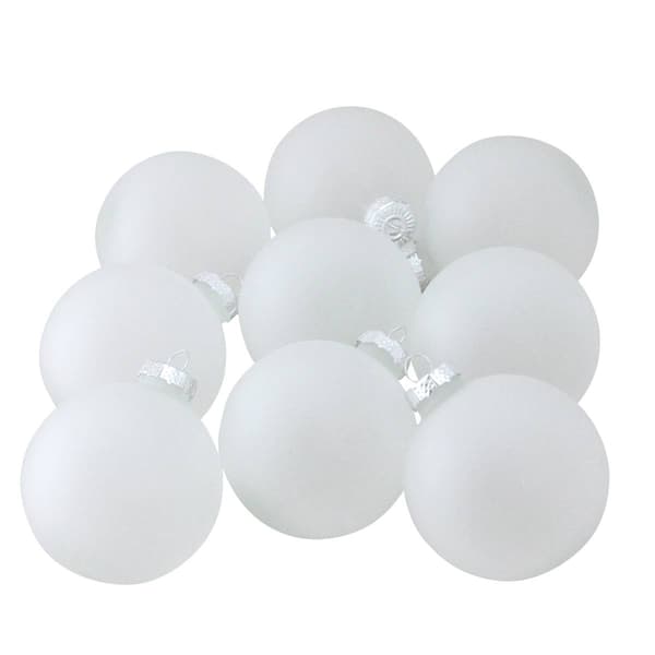 Northlight Seasonal 9ct. Frosted Matte Glass Christmas Ornaments - image 