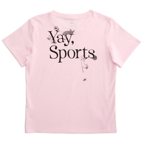 Girls (7-16) adidas® Short Sleeve Cats Yay Sports Regular Fit Tee
