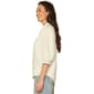 Womens Democracy 3/4 Sleeve Ruffle Edge Button Down Blouse - image 3