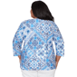 Plus Size Alfred Dunner Mykonos 3/4 Sleeve Medallion Blouse - image 2