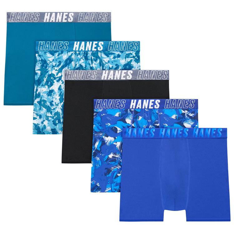 Boys Hanes(R) 5pk. Breathable Boxer Briefs - Navy/Grey