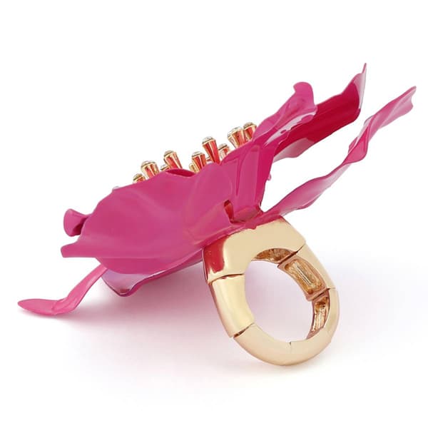 Betsey Johnson Hothouse Bloom Orchid Cocktail Ring