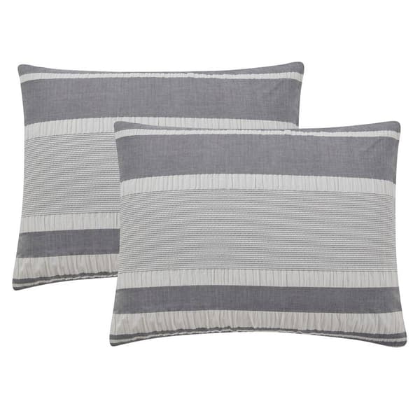 Tahari Home Ella Woven Stripe Cotton 3pc. Comforter Set