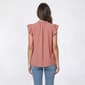 Womens Como Black Flutter Sleeve Ruffle Neck Eyelet Blouse - image 2