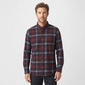 Mens Chaps Double Brush Stretch Flannel Shirt - Wine - image 1