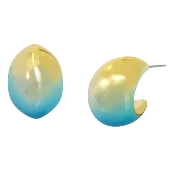 Steve Madden Gradient Chubby Hoop Earrings - Blue