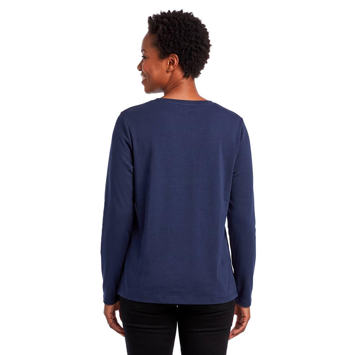 Womens Hasting & Smith Long Sleeve Tossed Holiday Icons Tee
