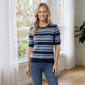 Womens Draper James Short Sleeve Stripe Sweater - image 2