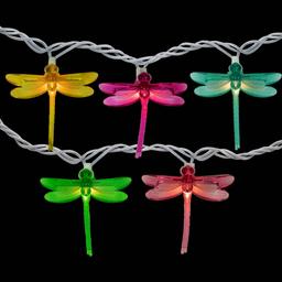 Northlight Seasonal Multicolor Dragonfly Patio Lights - Set of 10