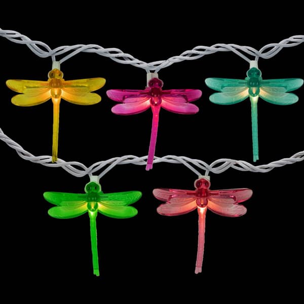 Northlight Seasonal Multicolor Dragonfly Patio Lights - Set of 10