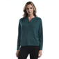 Petite Rafaella(R) Long Sleeve Split Neck Solid Blouse - image 1