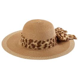 Womens Madd Hatter Leopard Scarf Floppy Hat
