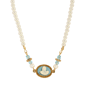 Symbols of Faith Faux Pearl Mary & Child Cameo Beaded Necklace - image 1