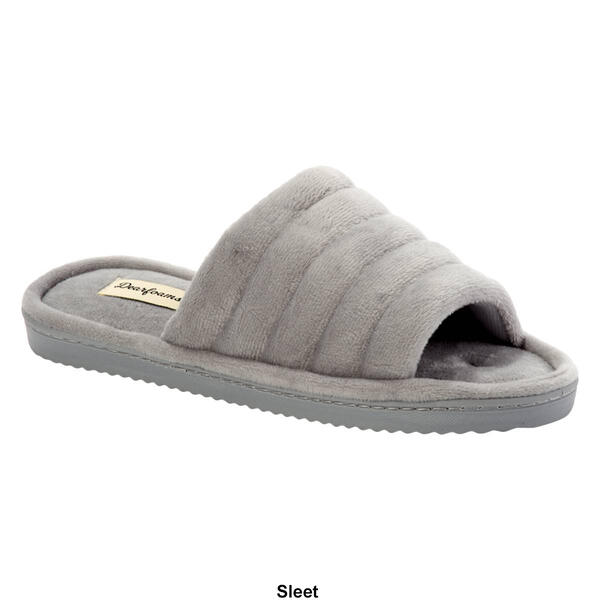 Womens Dearfoams&#174; Quilted Velour Slide Slippers