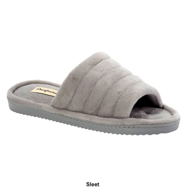 Womens Dearfoams® Quilted Velour Slide Slippers