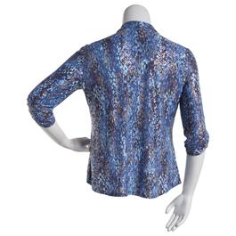 Womens Emily Daniels 3/4 Sleeve Foil Abstract 2 Pocket Blouse