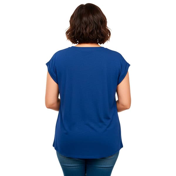 Plus Size Rio & Rian Dolman Sleeve Henley Crochet Lace Blouse