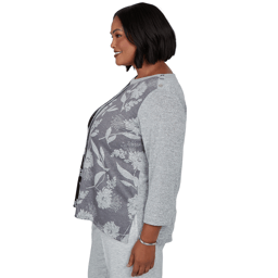 Plus Size Alfred Dunner Weekend Warrior Floral Knit Blouse