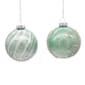 Kurt Adler 6pc. Silver & Pale Aqua Embellished Ball Ornaments Set - image 2