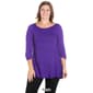 Plus Size 24/7 Comfort Apparel Ruched Sleeve Swing Tunic - image 4