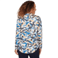 Womens Emaline Golden Nautica Long Sleeve Cowl Neck Leaf Blouse - image 2