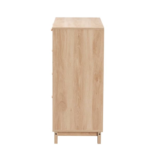 Baxton Studio Elsbeth Oak Brown Wood 5-Drawer Storage Cabinet