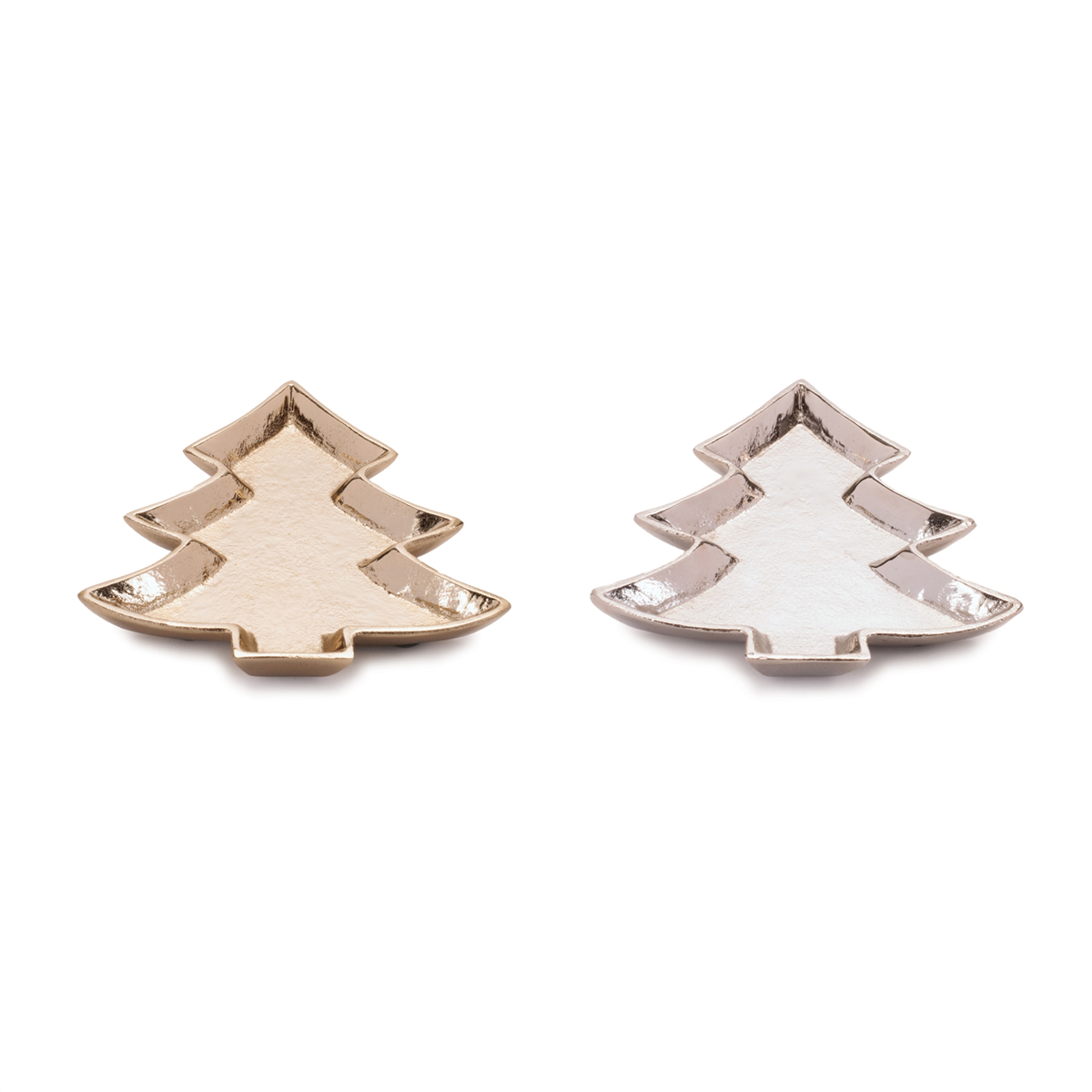 Melrose Metal Pine Tree Trinket Tray - Set of 2