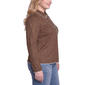 Plus Size NY Collection Long Sleeve Faux Suede Blouse - image 3