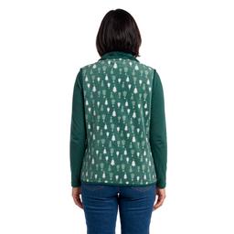 Petite Hasting & Smith Christmas Trees Vest with Sherpa Trim