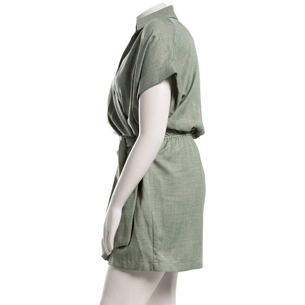 Womens Emma & Michele Short Sleeve Crosshatch Side Tie Romper