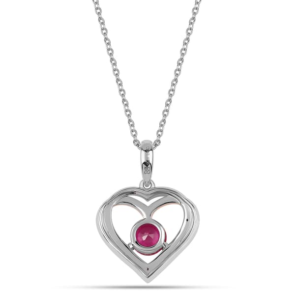 Nova Star® 5mm. Created Ruby & Lab Grown Diamond Heart Necklace