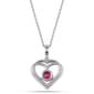 Nova Star® 5mm. Created Ruby & Lab Grown Diamond Heart Necklace - image 3