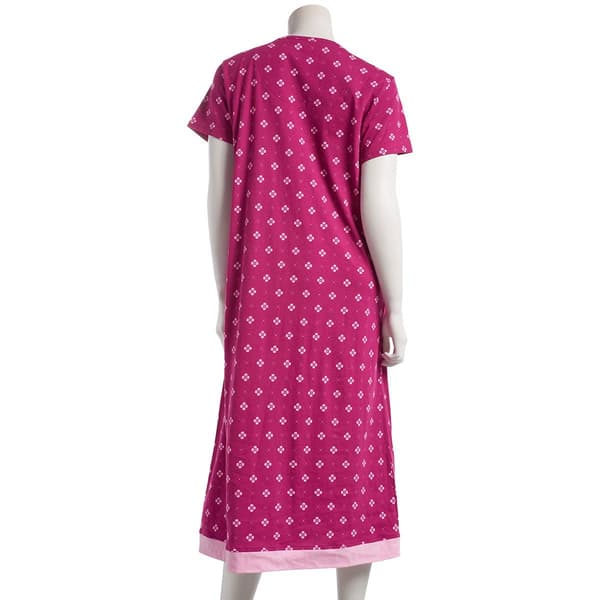 Womens White Orchid Geometric Scoop Neck Nightgown