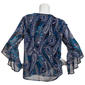 Womens Kasper 3/4 Ruffle Sleeve V-Neck Paisley Blouse - image 2
