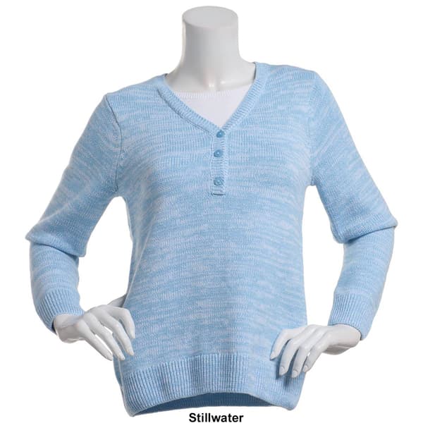 Womens Hasting & Smith Long Sleeve Two in One Marled Sweater