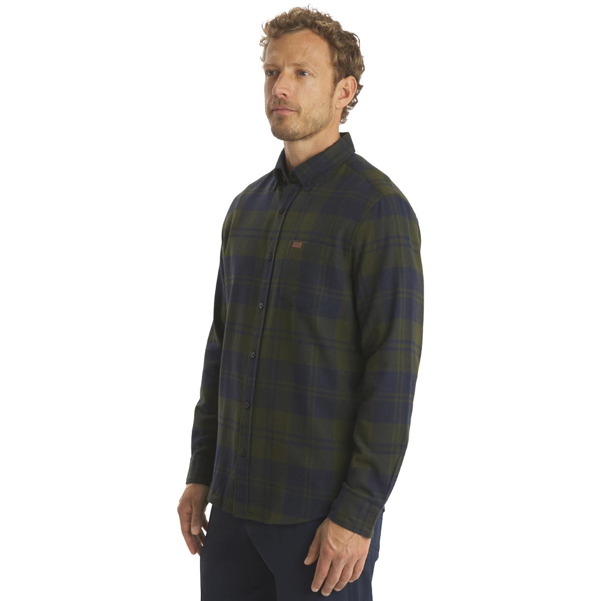 Mens LANDS’ END® Campside Flannel Shirt - Olive
