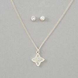 KIS&#40;R&#41; Silver Stay Strong Star Necklace & Earrings Set