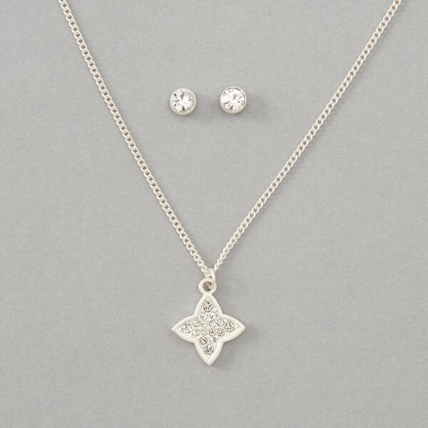 KIS&#40;R&#41; Silver Stay Strong Star Necklace & Earrings Set - image 